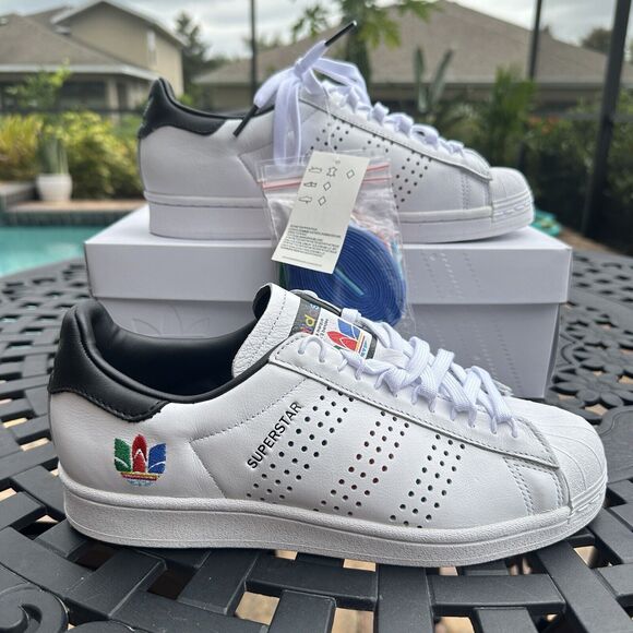 Adidas Superstar Colorful Trefoil Men\'s Athletic Shoes Cloud White FW5388 Size 8 main image 11